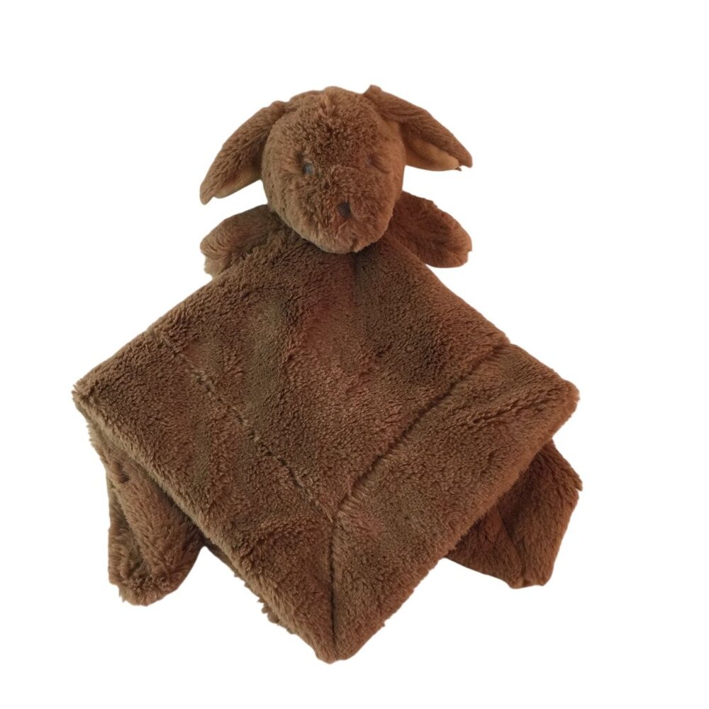 Saranoni Brown Puppy Dog‎ Lovey 15" Plush Luxury Baby Security Blanket RARE